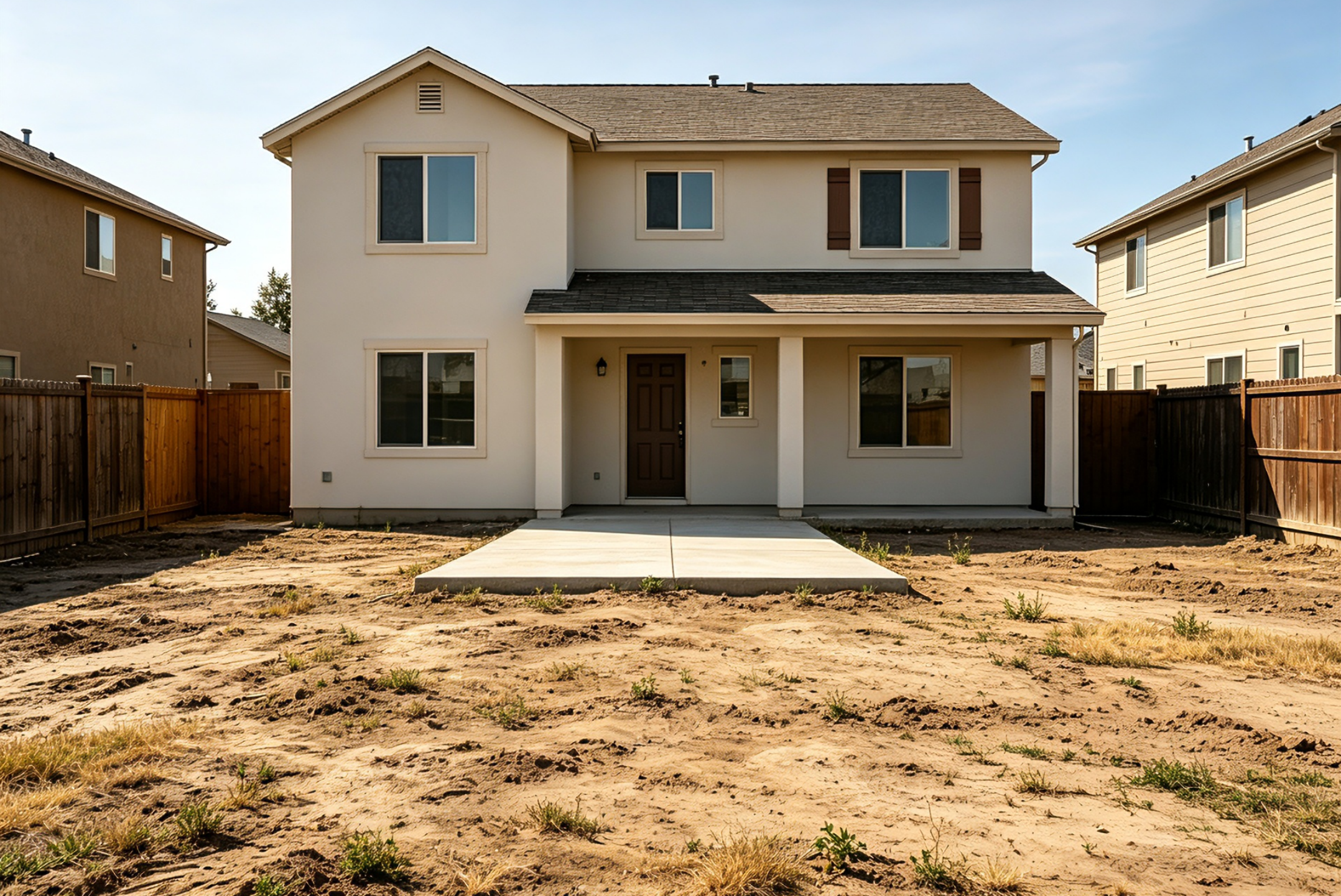 Original yard before AI outdoor design