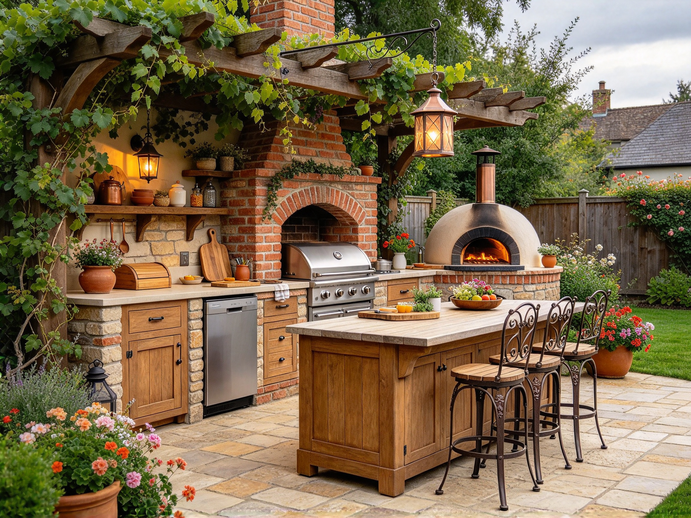 AI outdoor kitchen design review by outdoor living designer - after generation