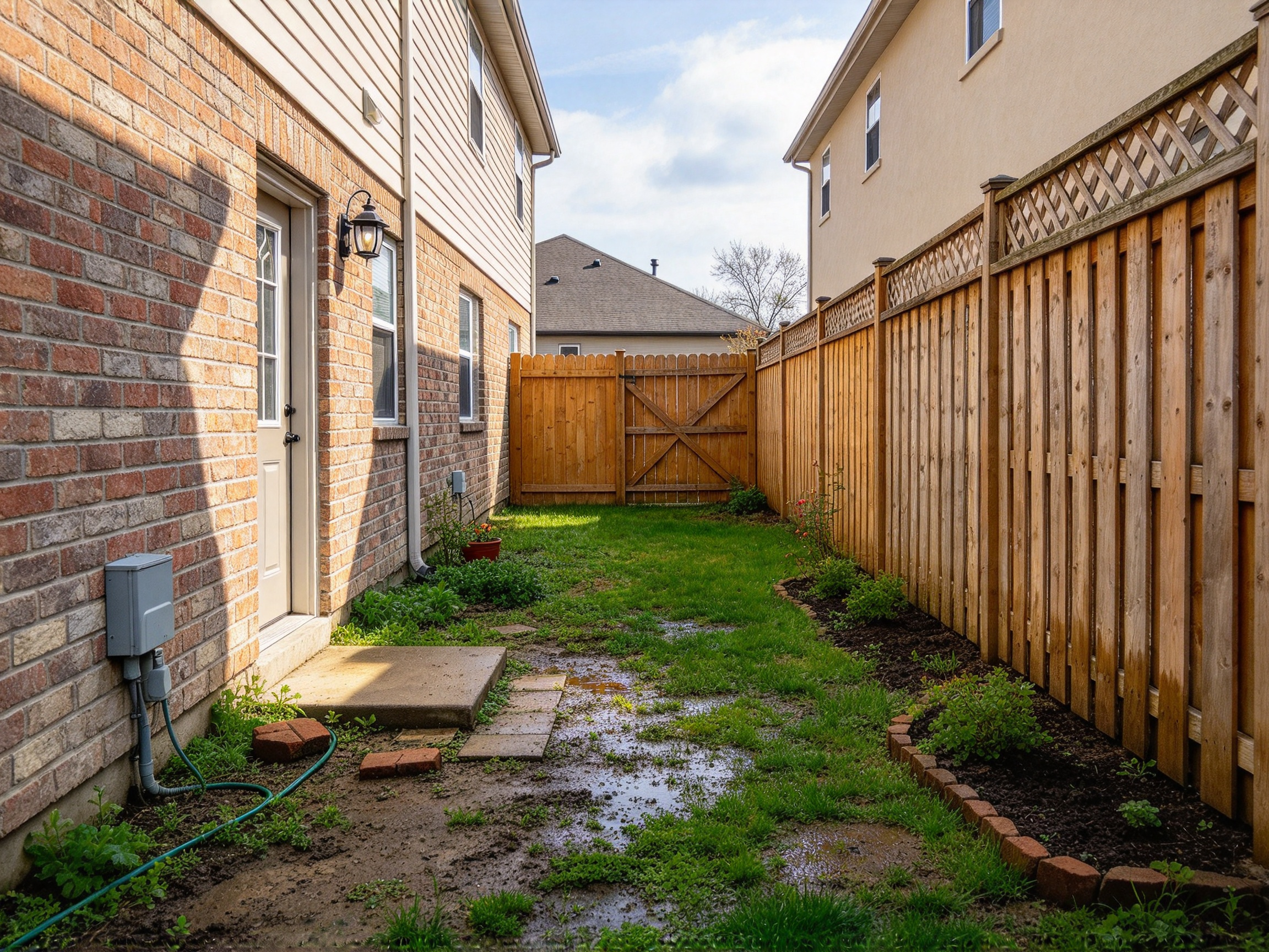 AI Side Yard Design Review by Garden Designer - Before Generation