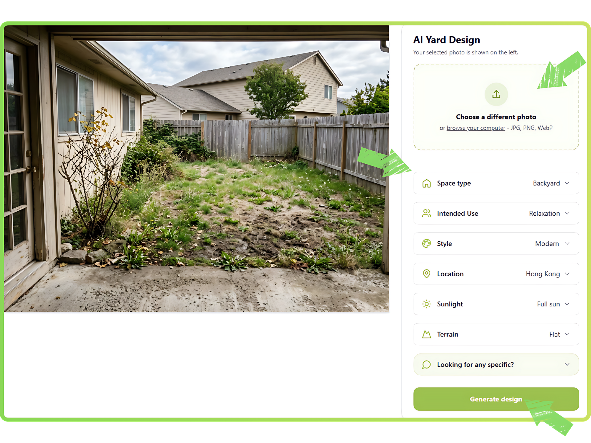 TerraLoom AI step-by-step design workflow