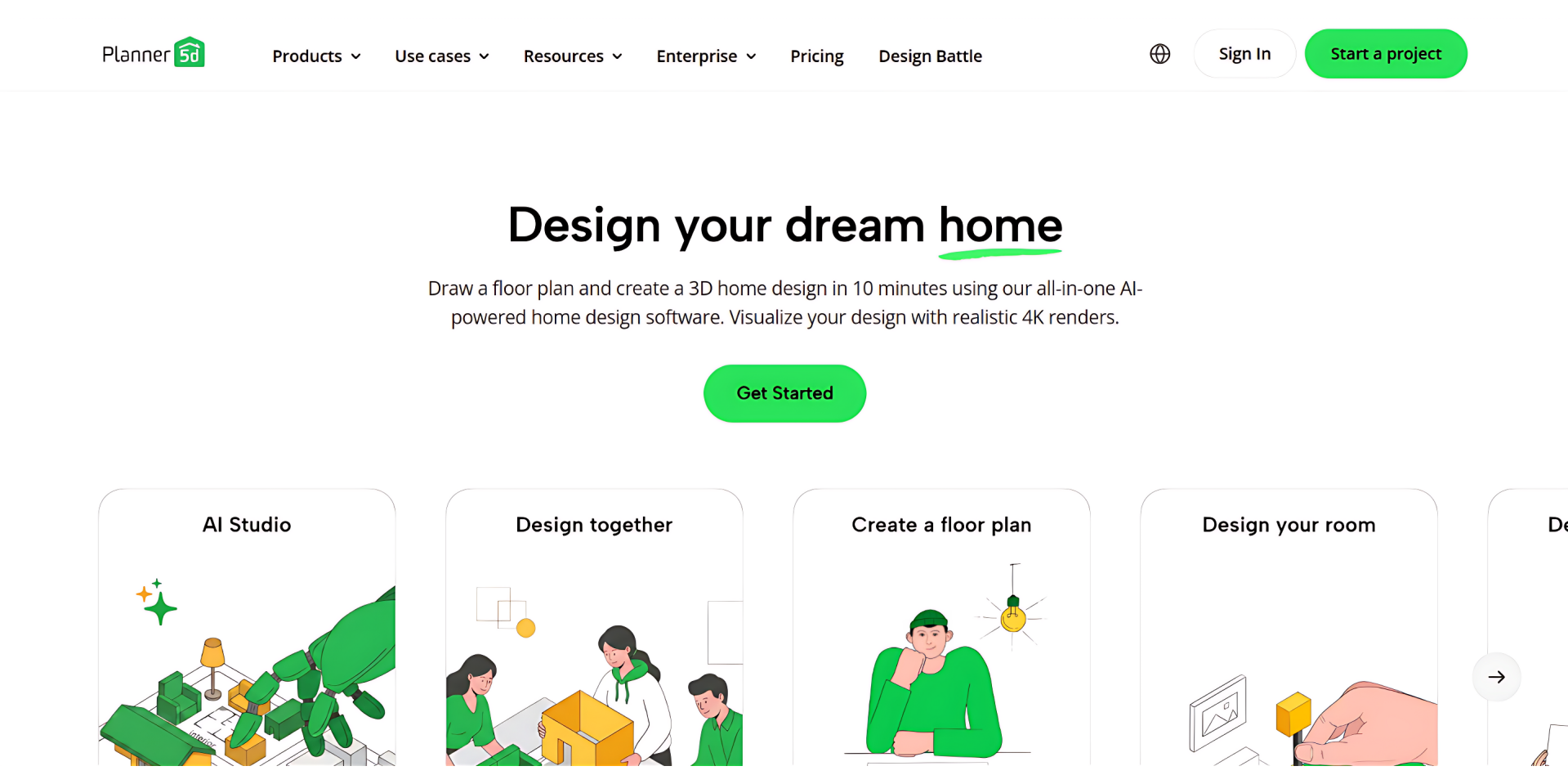 Planner 5D home design platform interface