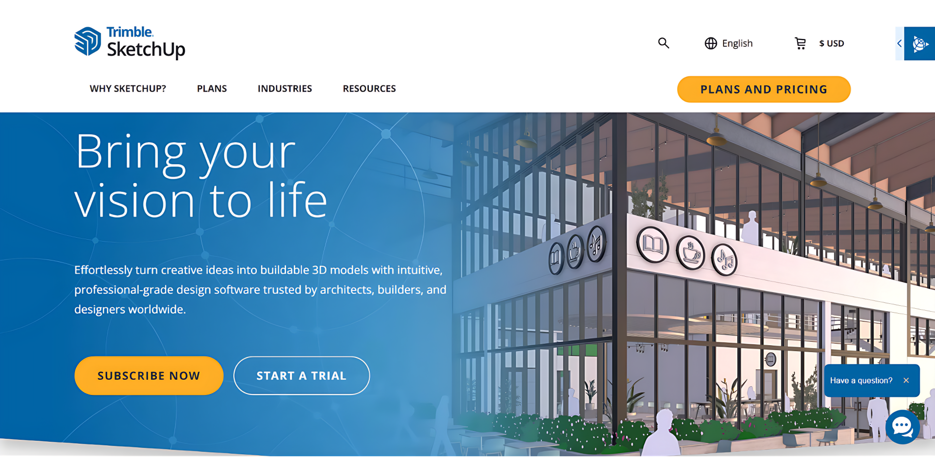 SketchUp Free 3D modeling software interface